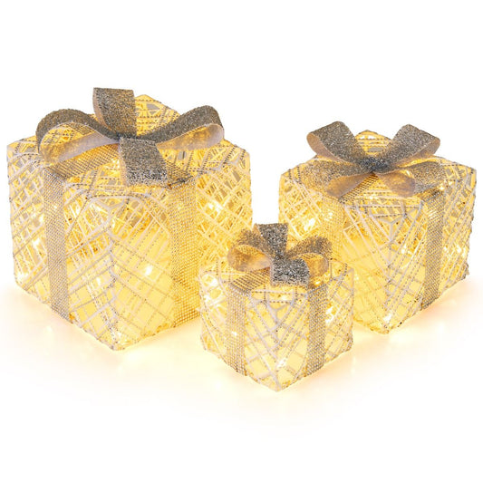 Coffret cadeau LED Coast 3 pièces - blanc chaud - blanc - 25×25×23 / 20×20×18 / 15×15×13 cm