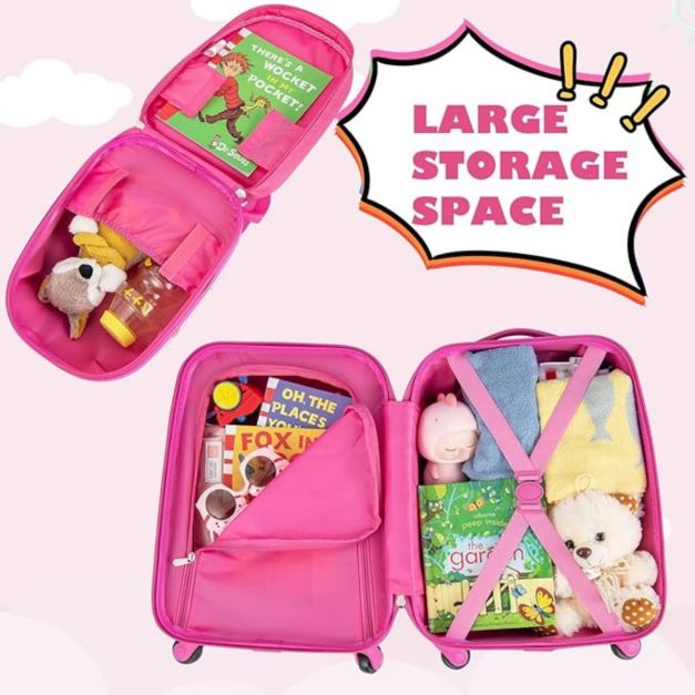 Valise enfant Coast 2 pièces - Roues 360° - 33 x 22 x 41 cm - ABS - Rose