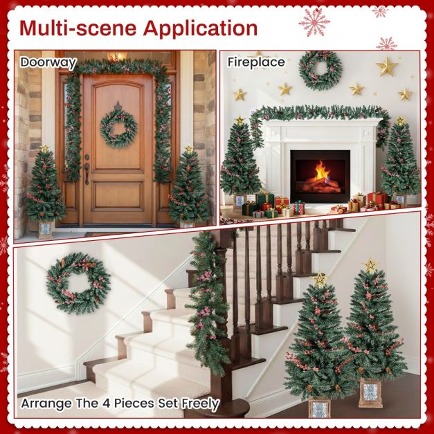 Ensemble de décoration de Noël Coast - Sapin - Guirlande - Couronne - Entrée - PVC - 4 pièces