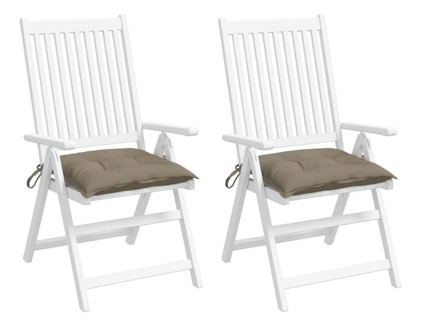 VidaXL Jeu de 2 coussins de chaise de jardin - 40 x 40 x 7 cm - Taupe
