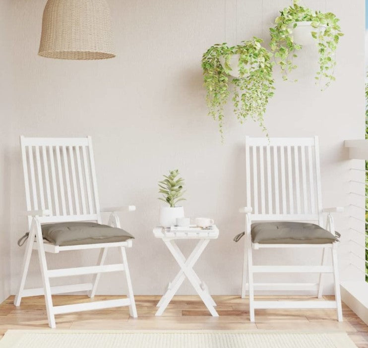 VidaXL Jeu de 2 coussins de chaise de jardin - 40 x 40 x 7 cm - Taupe