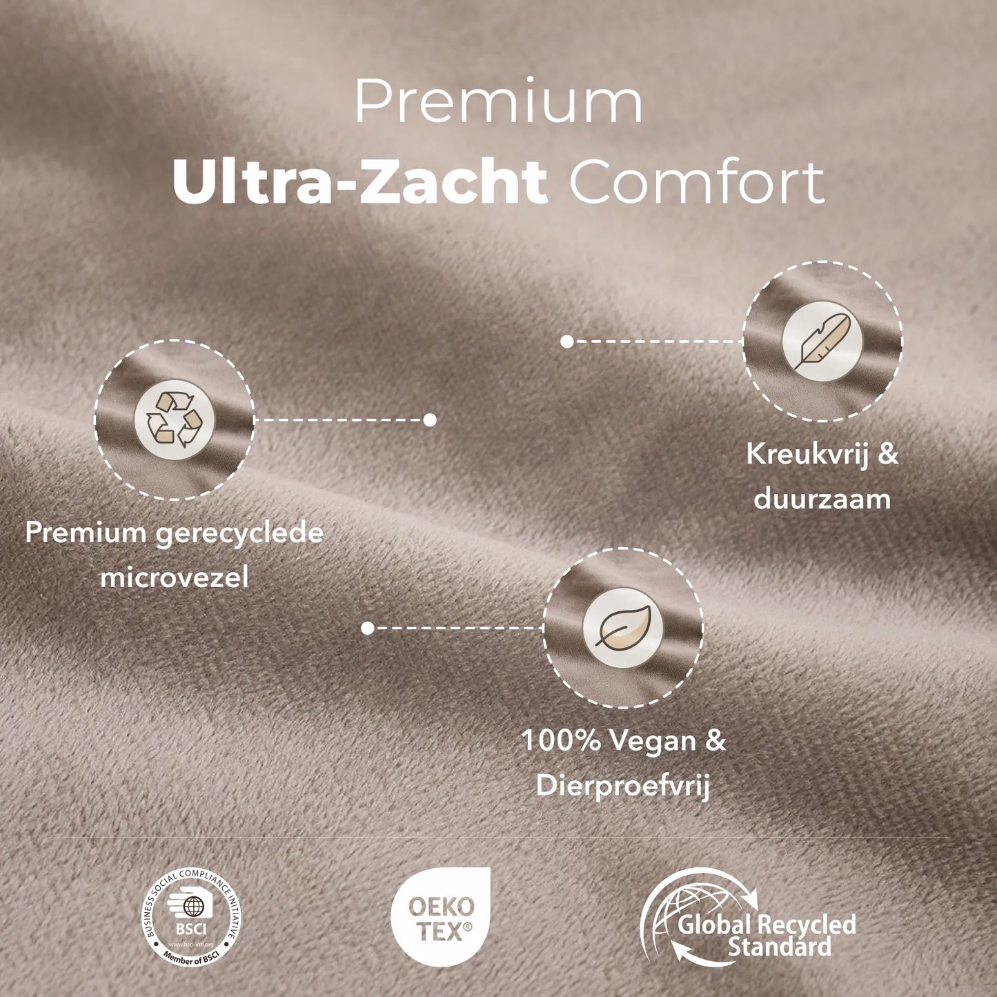 Sjumo - Silky Smooth Splittopper Fitted Sheet - 180x200/210 cm - Warm Grey Cotton Satin - High Quality Gloss & Silky Soft - Anti-allergic & Breathable - For Adjustable Beds