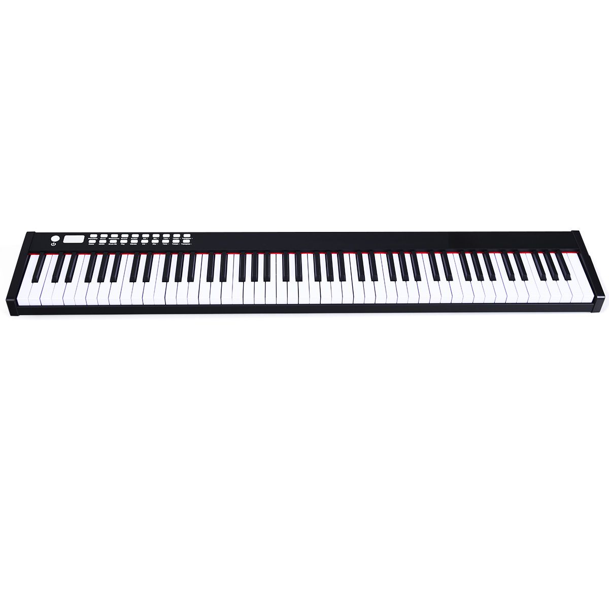 Coast Piano numérique à 88 touches pour enfants et adultes - 127×21.5×6.5 cm - Noir/Blanc - Comprend une mallette de transport et une pédale de sustain