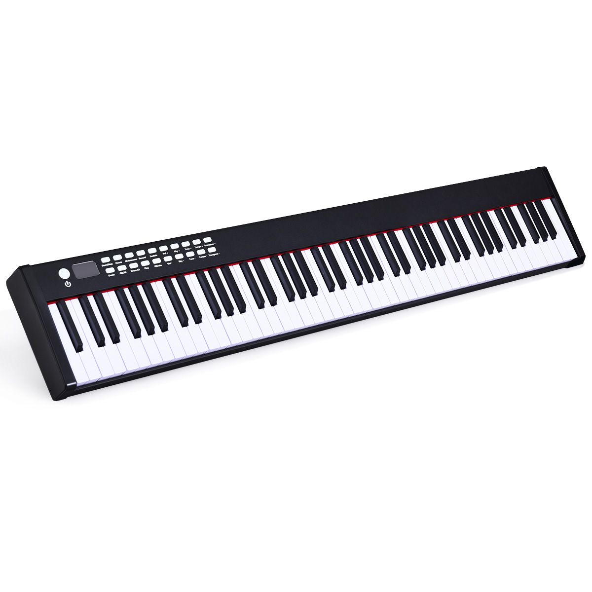 Coast Piano numérique à 88 touches pour enfants et adultes - 127×21.5×6.5 cm - Noir/Blanc - Comprend une mallette de transport et une pédale de sustain