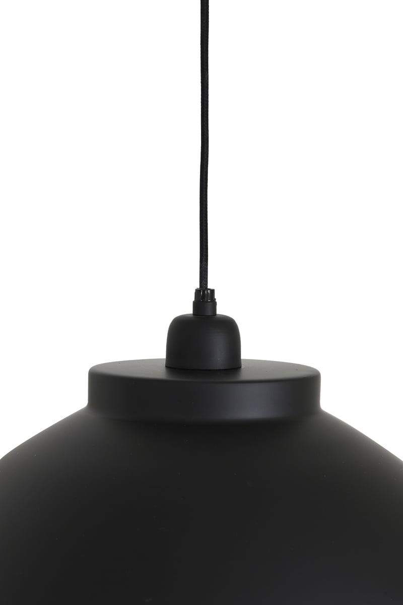 Light & Living KYLIE Lampe pendante Ø45x32 cm - Noir avec détails Nickel/Doré - Industriel moderne - E27