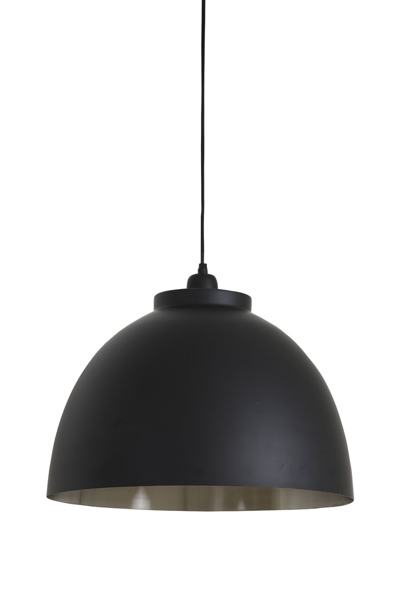 Light & Living KYLIE Lampe pendante Ø45x32 cm - Noir avec détails Nickel/Doré - Industriel moderne - E27