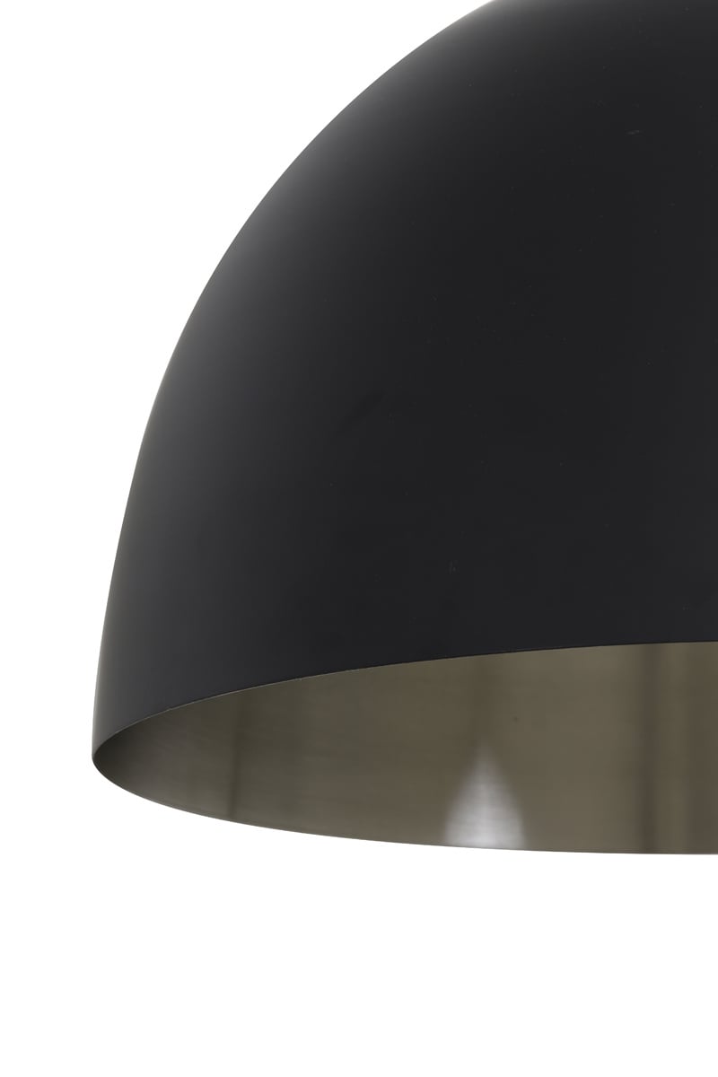 Light & Living KYLIE Lampe pendante Ø45x32 cm - Noir avec détails Nickel/Doré - Industriel moderne - E27