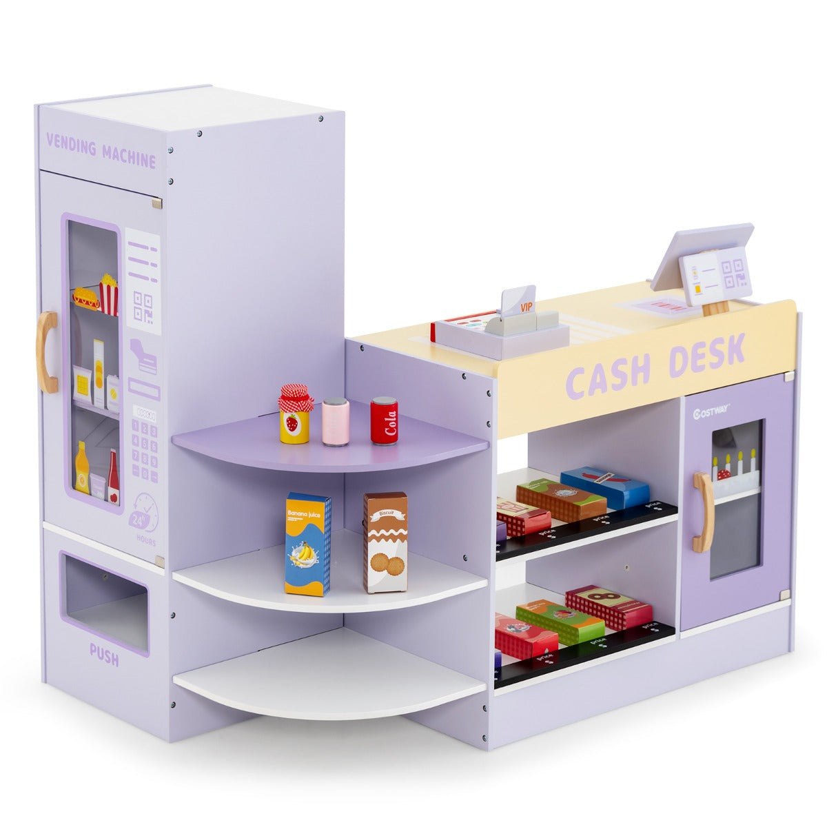 coast children's shop - Set de supermarché avec caisse enregistreuse - rose