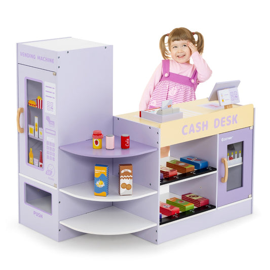 coast children's shop - Set de supermarché avec caisse enregistreuse - rose