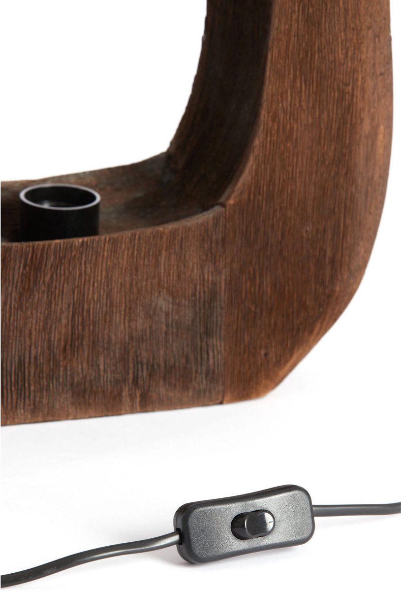 Light & Living Lampe à poser Kelafó 33x10x40 cm - Bois brun chocolat - Design chaud et naturel