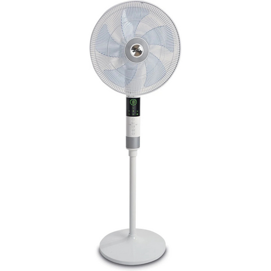 Ventilateur sur pied - Solis - Ventilateur sur pied Breeze 360° 7582 - Ventilateur avec télécommande - fonction minuterie - 140 cm de hauteur - blanc