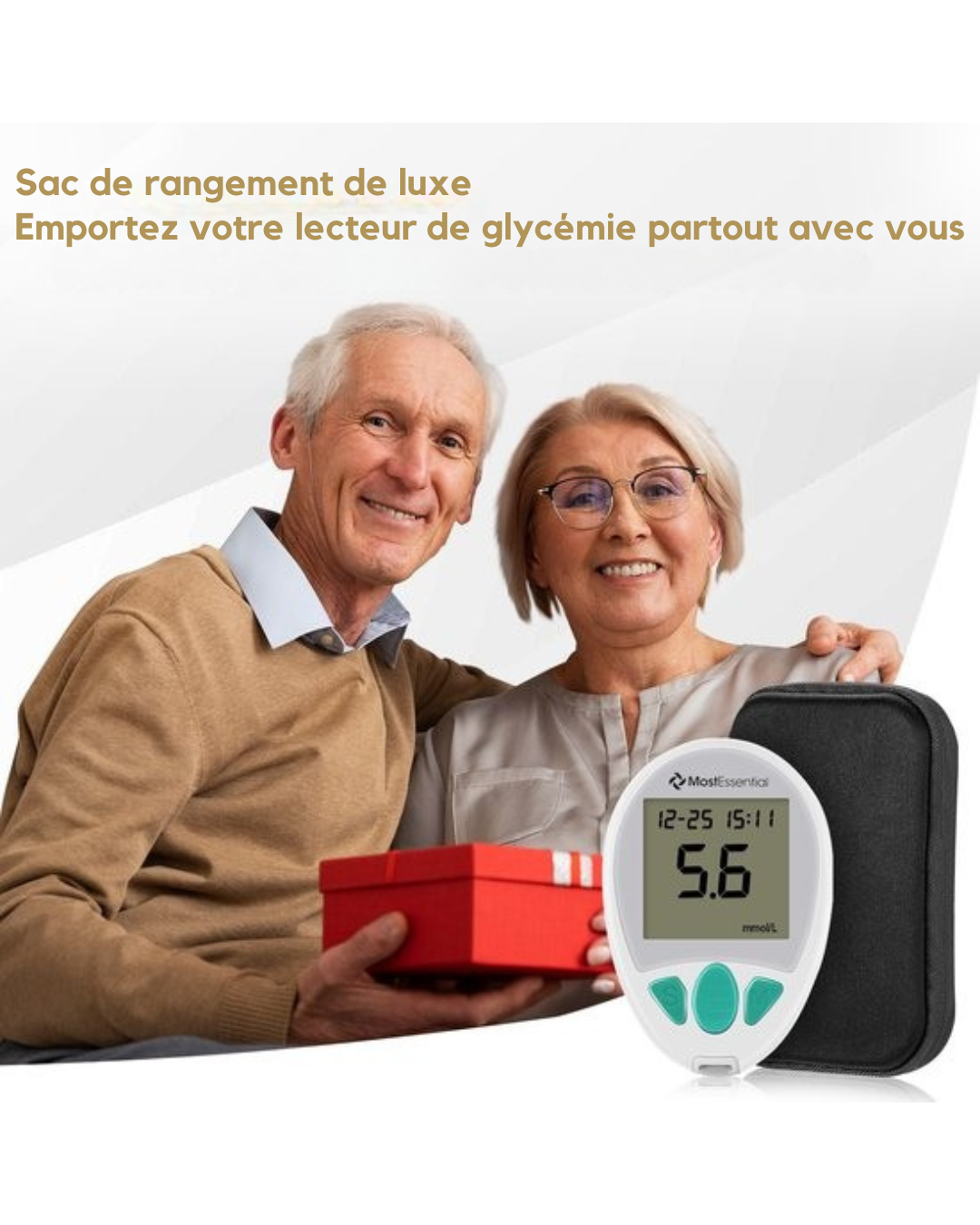 Glucomètre MostEssential - Lecteur de Glycémie Rapide – Résultat en 5s – Mémoire 512 Mesures – Kit Complet
