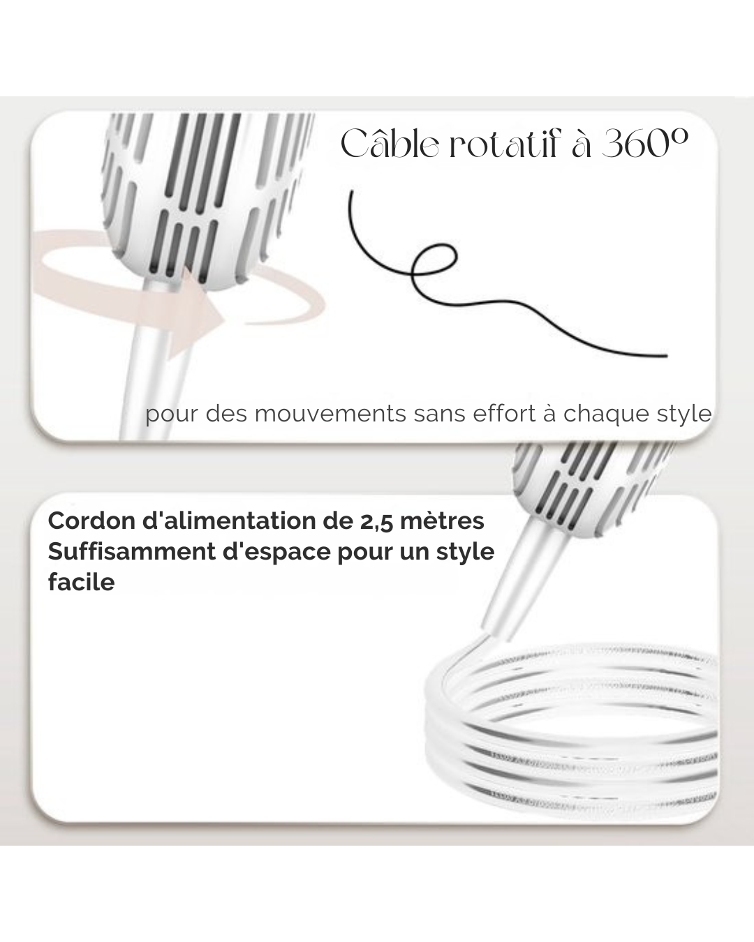 Brosse coiffante 8 en 1 - Sansbeauté® - Diffuseur inclus - Brosse sèche-cheveux – Fer à boucler – Brosse chauffante – Fonction air froid