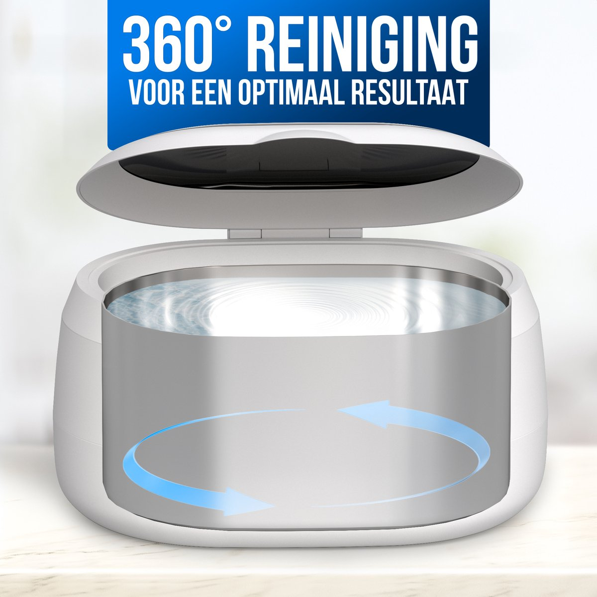 Strex Ultrasonic Cleaner 600ml - 360º - Nettoyeur à ultrasons - Appareil de nettoyage pour lunettes / bijoux / montres / pièces de monnaie