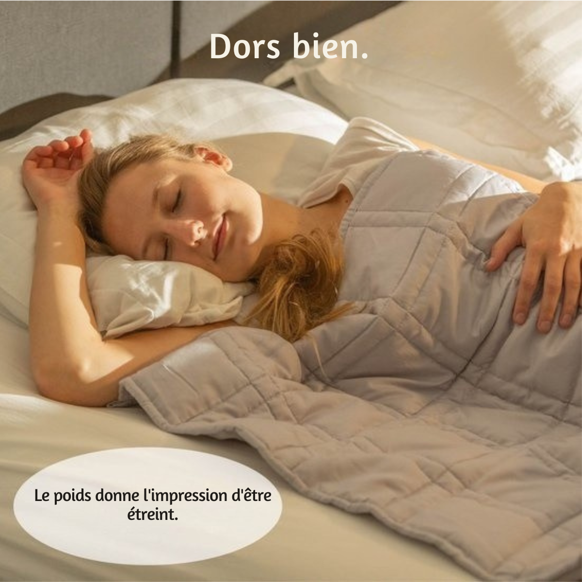 Couverture lestée 9kg - Ella - 135 x 200cm - Couverture lestée - OEKO-TEX Coton - Gris clair