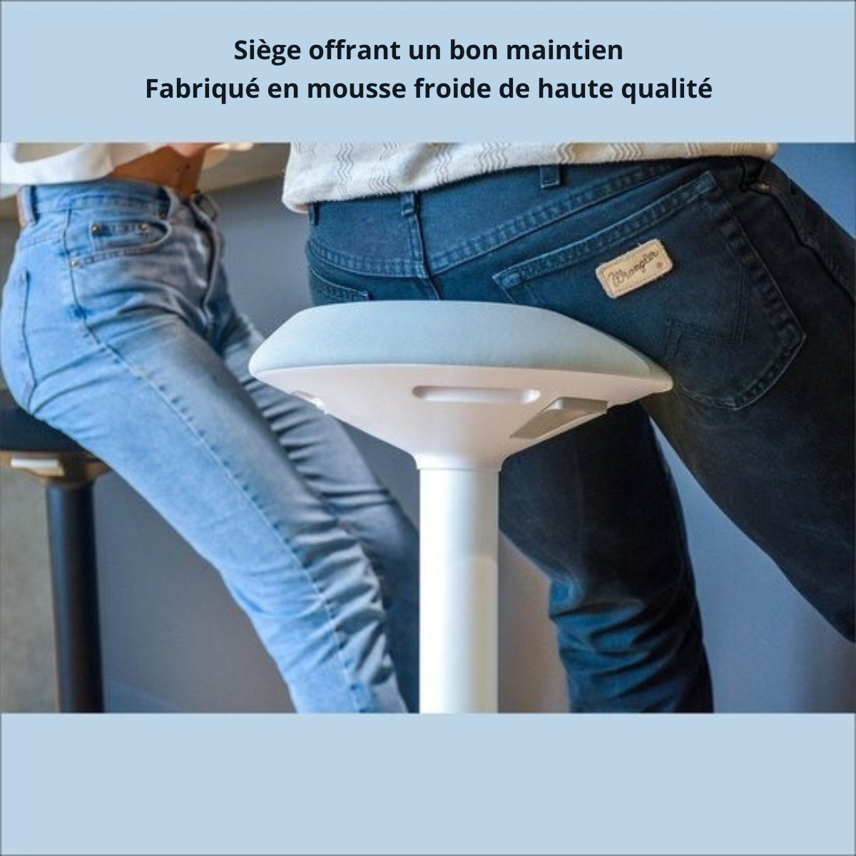 Tabouret oscillant noir Backerz| Hauteur 55–80 cm | Tabouret d’équilibre | assis-debout | Chaise de bureau ergonomique - noir