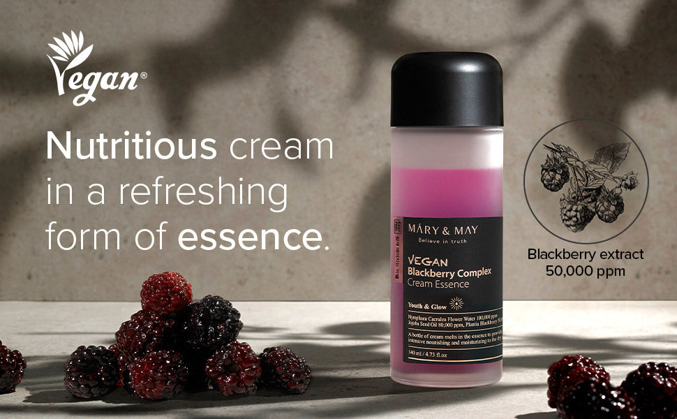 Mary&May Cream Essence - Végan - 30 ml - Hydratante - Nourrissante - Céramides - Violet