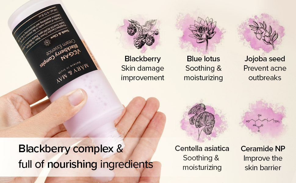 Mary&May Cream Essence - Végan - 30 ml - Hydratante - Nourrissante - Céramides - Violet