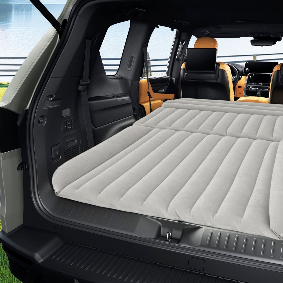 Coast Inflatable SUV Airbed Car Mattress Grey 190 x 130 x 15 cm - Lit de voyage double face avec pompe à air et sac de transport