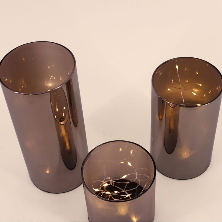 Coffret lampes étoiles - 3 pièces - Décoratif - Lampe à poser - Argent/Multicolore