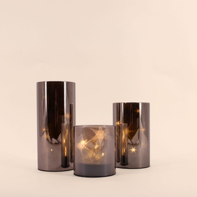 Coffret lampes étoiles - 3 pièces - Décoratif - Lampe à poser - Argent/Multicolore