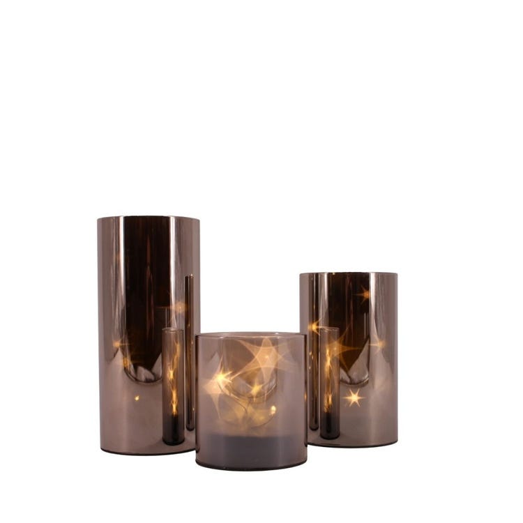 Coffret lampes étoiles - 3 pièces - Décoratif - Lampe à poser - Argent/Multicolore