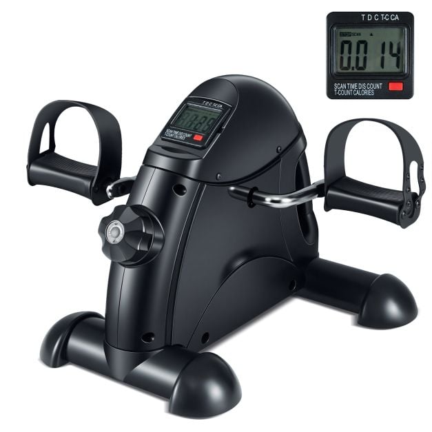 Coast Mini Pedal Trainer - Vélo d'exercice pour l'entraînement des bras et des jambes avec écran LCD 39 x 35 x 30 cm - Noir