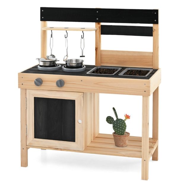Cuisine pour enfants Coast avec 2 éviers amovibles, cuisinière et ustensiles de cuisine Cuisine d'extérieur pour enfants