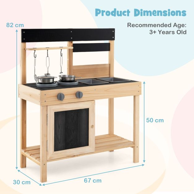 Cuisine pour enfants Coast avec 2 éviers amovibles, cuisinière et ustensiles de cuisine Cuisine d'extérieur pour enfants