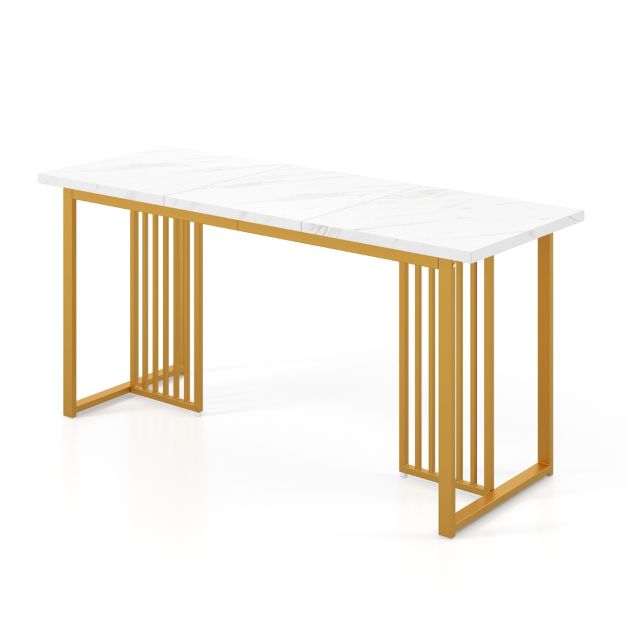 table de salle à manger costway - 6-8 pers - rectangulaire - 160 CM