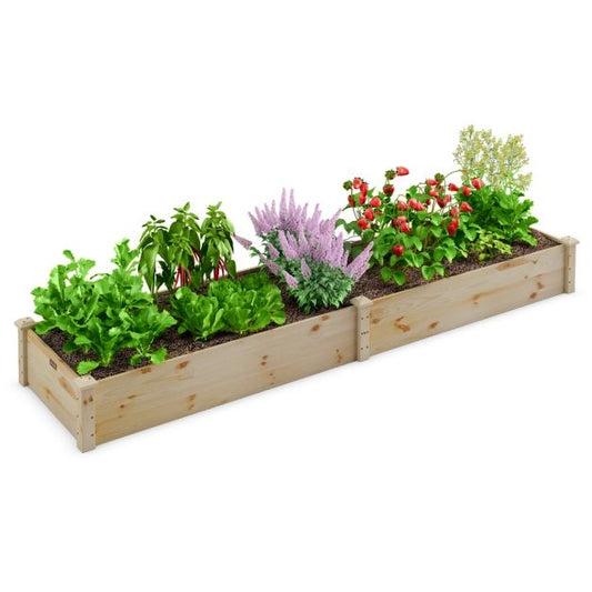Parterre de fleurs surélevé Coast - Bois - pleine terre - Jardin - 240x60x25 cm - Nature