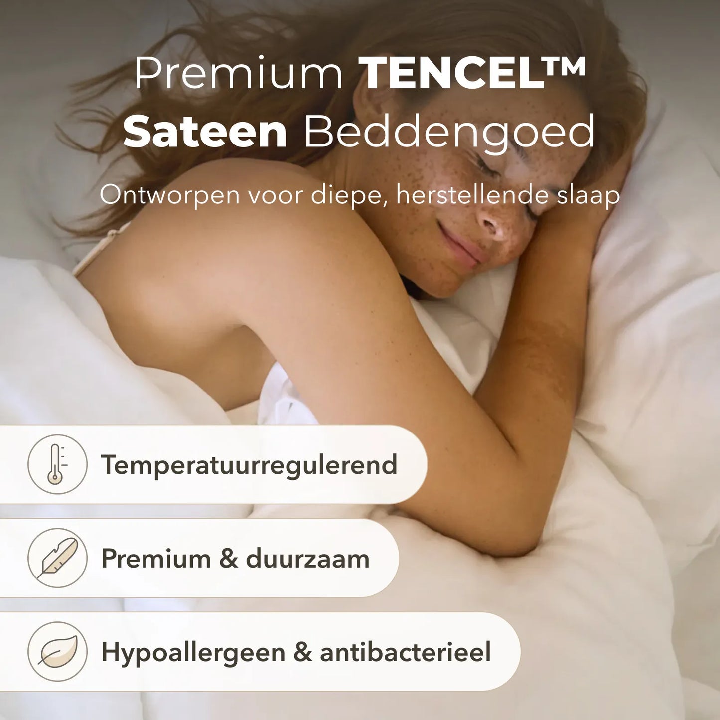 Sjumo - Drap-housse Tencel Sateen Splittopper - 200x210 cm - Fresh White Tencel & Cotton Satin - Premium Gloss & Silky Soft - Anti-allergique & Respirant - Pour lits ajustables