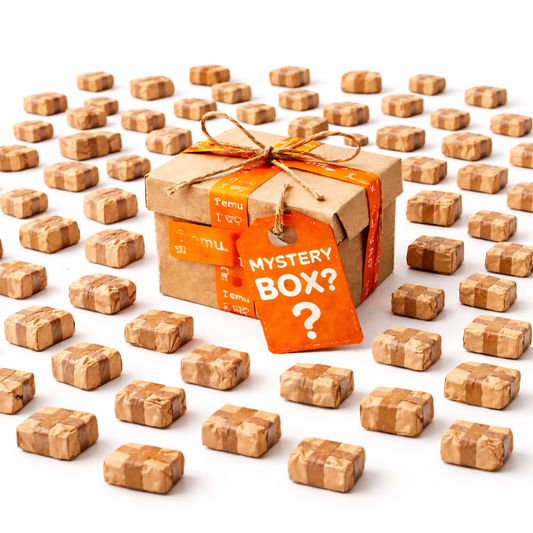 Temu Mystery Box - 50 paquets +12 GRATUITS - Petit - Paquets perdus non ouverts