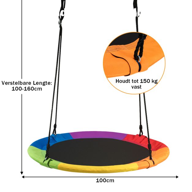 Coast Swing - Jusqu'à 150Kg - φ100cm - Tissu Oxford - Jusqu'à 180cm de haut - Multicolore