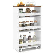 Chariot de cuisine Coast Smalle – Étagère à 4 niveaux avec poignée 47,5 x 30 x 80,5 cm – Blanc