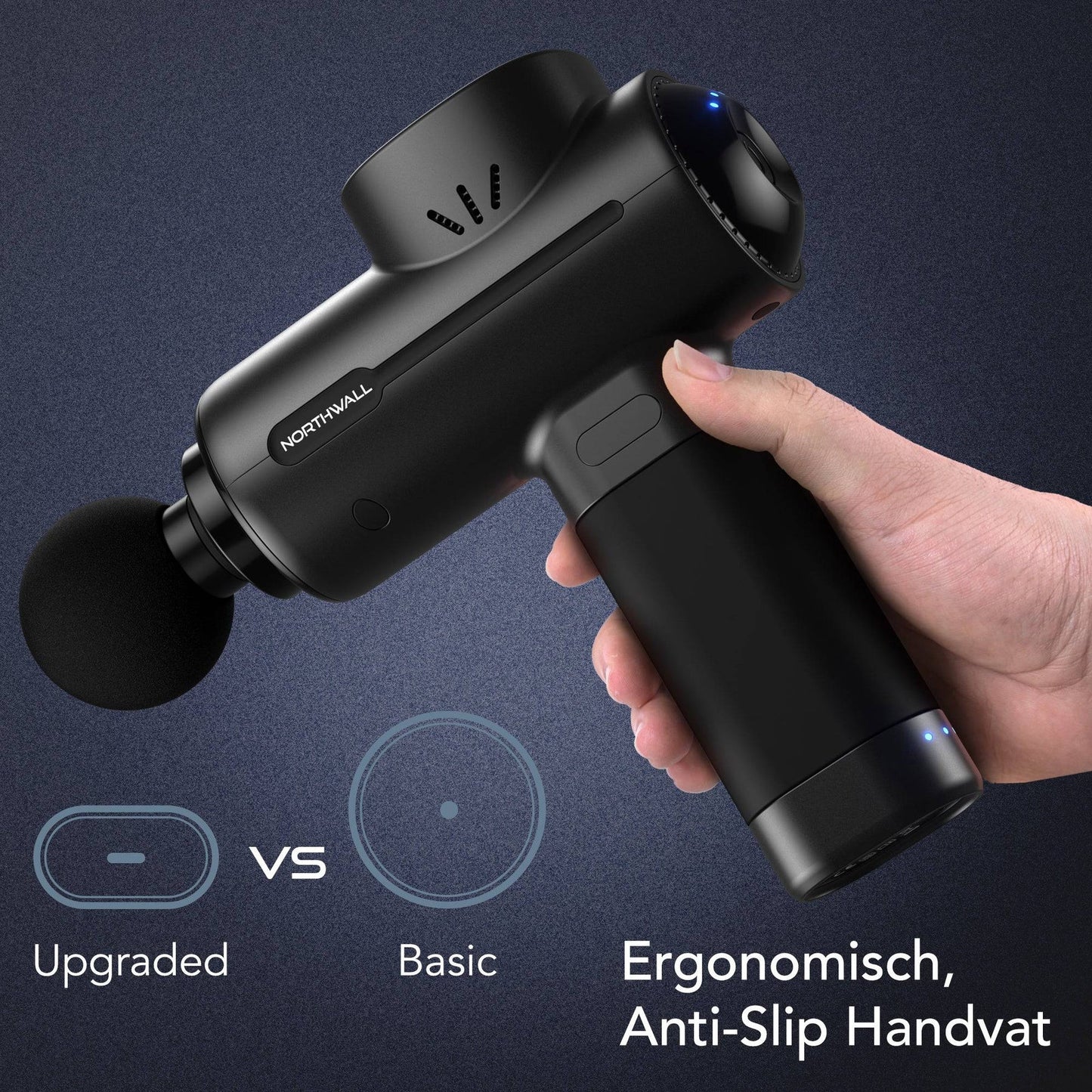 NorthGun Pro - Pistolet de massage puissant avec station de charge - Récupération musculaire, soulagement de la douleur et massage des muscles profonds