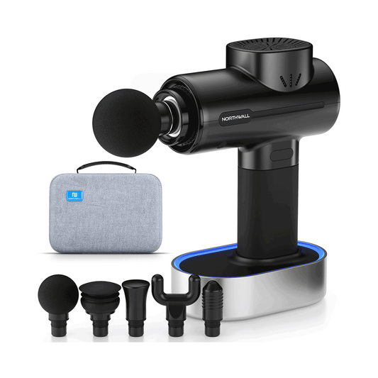 NorthGun Pro - Pistolet de massage puissant avec station de charge - Récupération musculaire, soulagement de la douleur et massage des muscles profonds