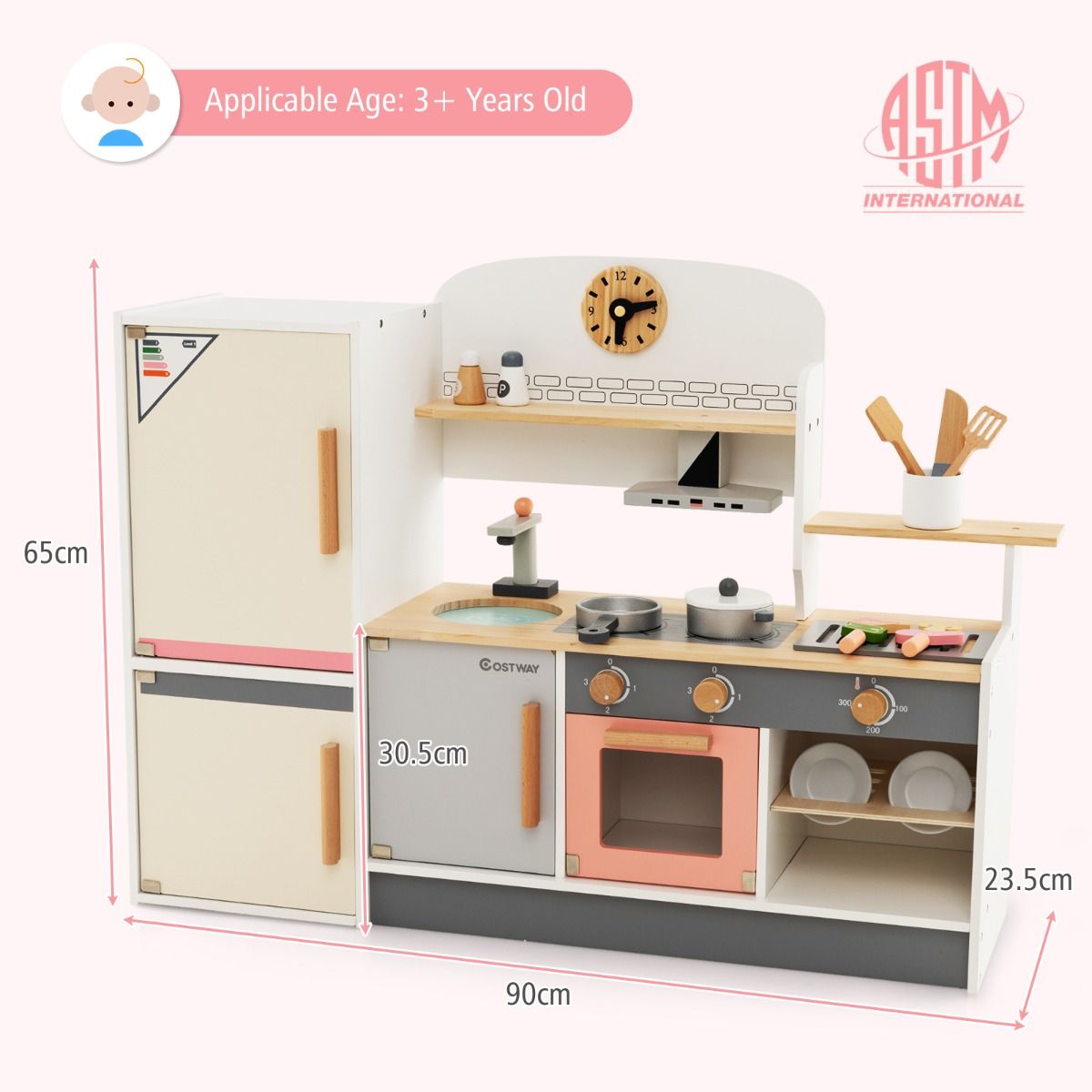 Coast Play kitchen for children - Accessoires inclus - 90 x 24 x 65 cm
