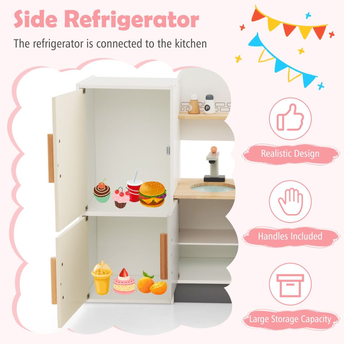 Coast Play kitchen for children - Accessoires inclus - 90 x 24 x 65 cm