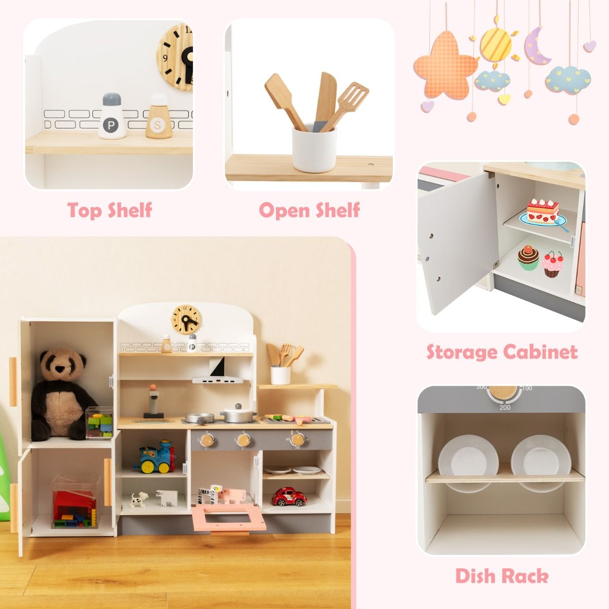 Coast Play kitchen for children - Accessoires inclus - 90 x 24 x 65 cm