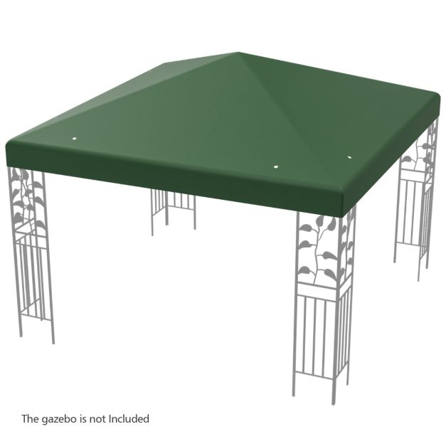 Coast Canopy Cover Garden Pavilion - 300 x 300 cm - Imperméable - Résistant aux UV - 160 g/m² polyester - Fermeture velcro - Beige/vert/rouge vin