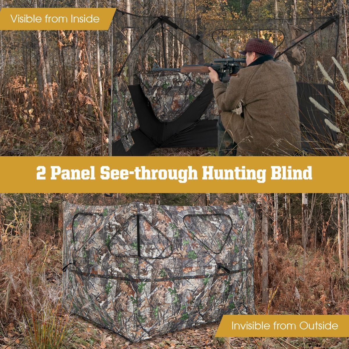 Coast Hunting Lodge Portable avec fenêtre - 148 x 113 cm - Camouflage