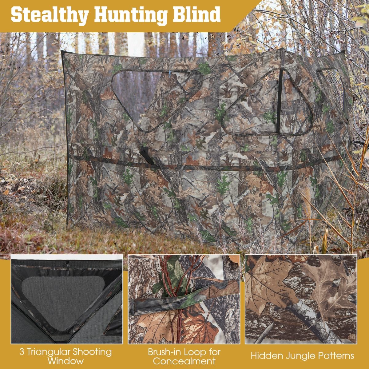 Coast Hunting Lodge Portable avec fenêtre - 148 x 113 cm - Camouflage