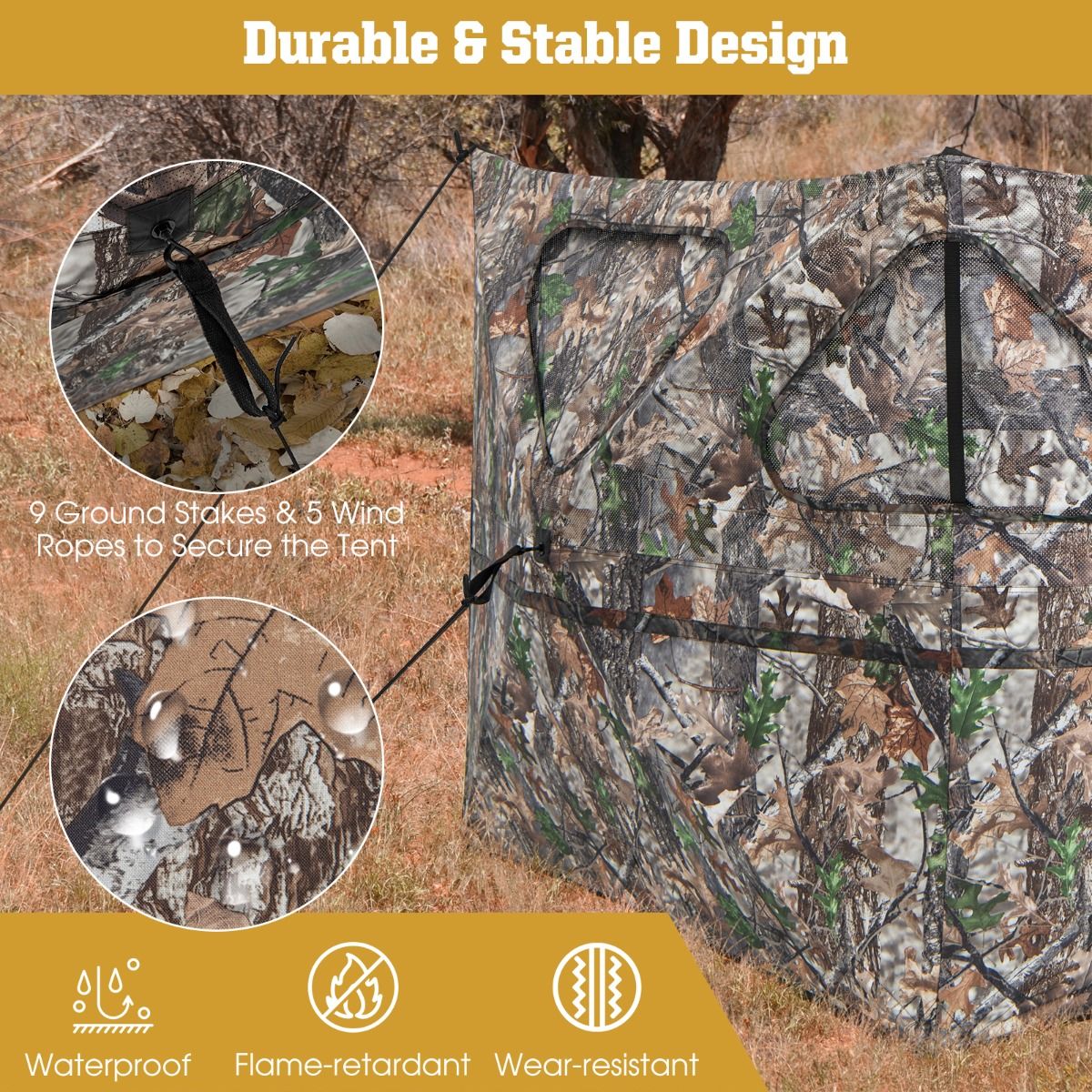 Coast Hunting Lodge Portable avec fenêtre - 148 x 113 cm - Camouflage