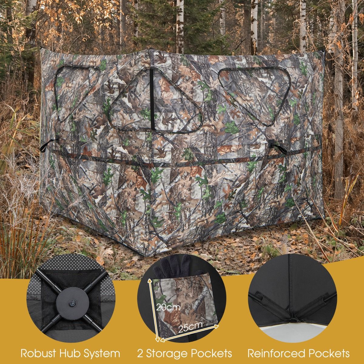 Coast Hunting Lodge Portable avec fenêtre - 148 x 113 cm - Camouflage