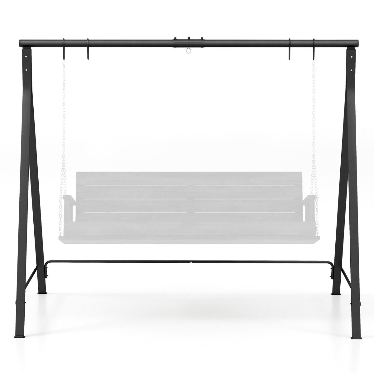 Cadre Coast pour banc/chaise suspendue - 5 anneaux de suspension - métal noir -210 x 115 x 175 cm - Max 160kg