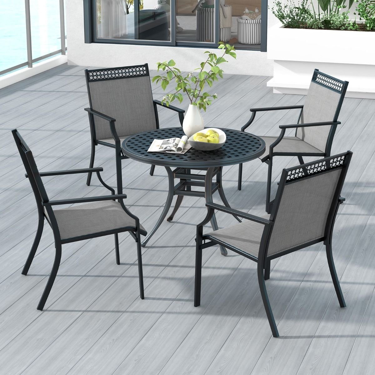Chaises de jardin Coast - Lot de 2 - Noir - 66x61x90cm