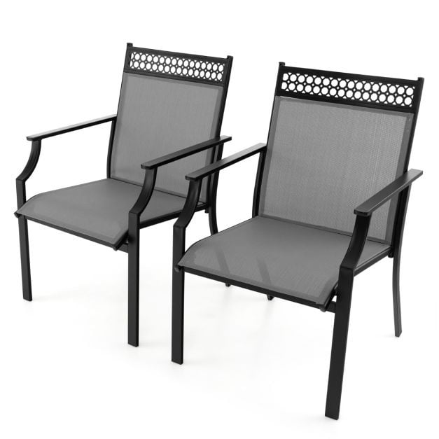 Chaises de jardin Coast - Lot de 2 - Noir - 66x61x90cm
