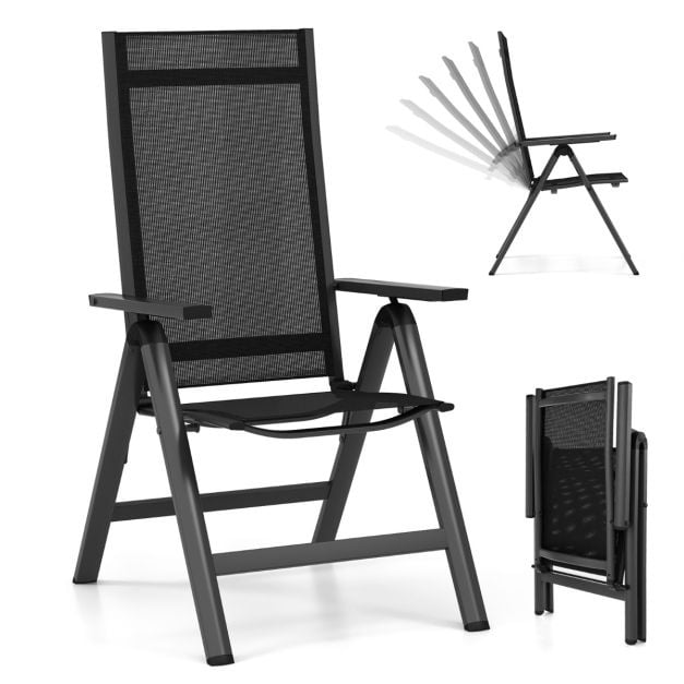 Coast Terrace Chair - Réglable - Noir - 72.5x58x107cm