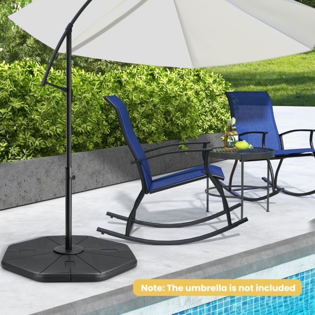 Base de parasol Coast - 4 places - rechargeable - 116 x 110 x 7 cm - noir
